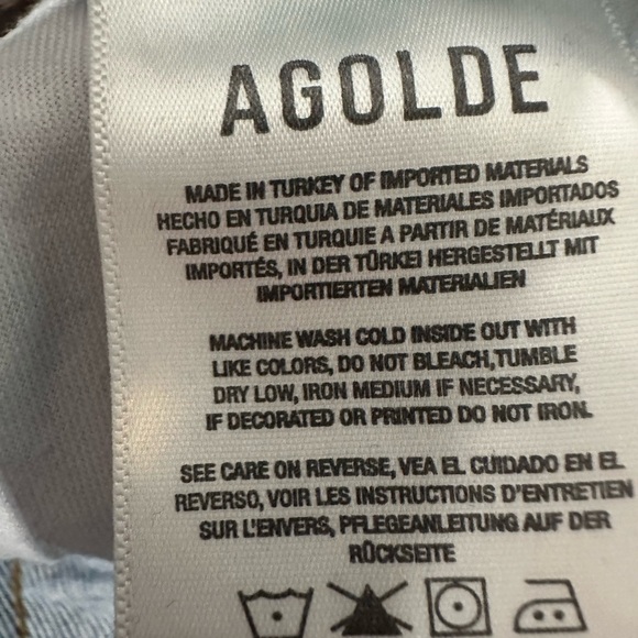 Agolde High Rise Straight Crop-Button Fly-Size 24 - Picture 6 of 9